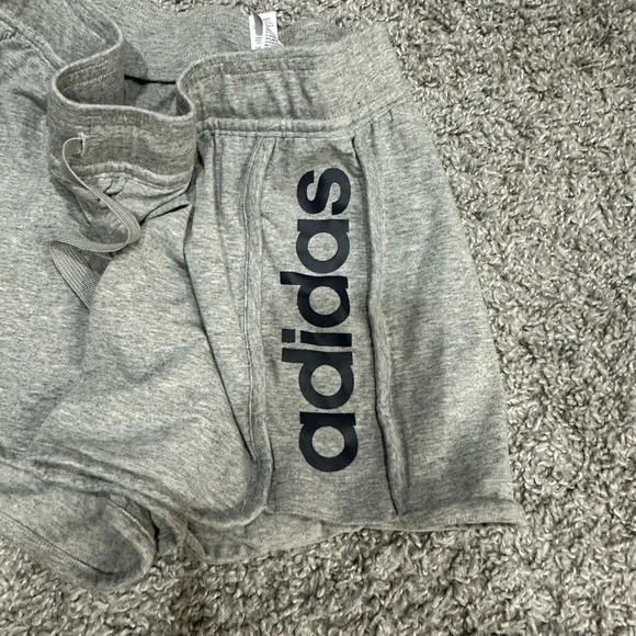 Adidas Women's Gray Sweat Athletic Shorts - Picture 2 of 4